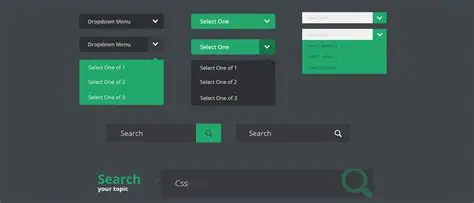 Interface de um site de busca com tons pretos e verde minimalistas